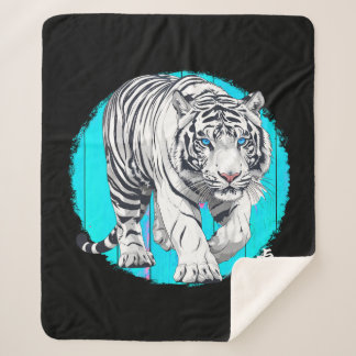 Couverture Sherpa White Tiger Sherpa Blanket