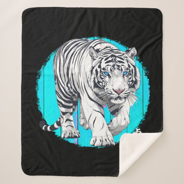 Couverture Sherpa White Tiger Sherpa Blanket (Devant)