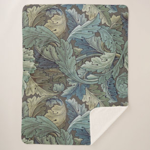 Couverture Sherpa William Morris Acanthus Sage Fleur Floral Botaniqu