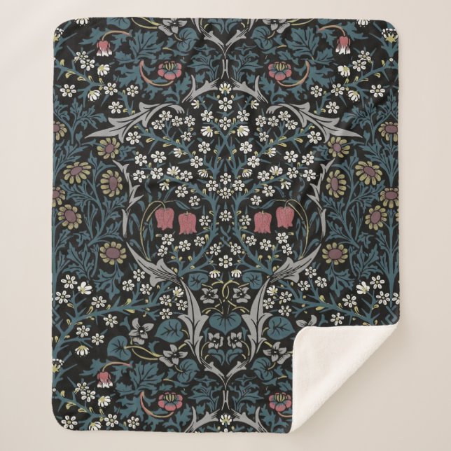Couverture Sherpa William Morris Blackthorn Floral Art Nouveau (Devant)