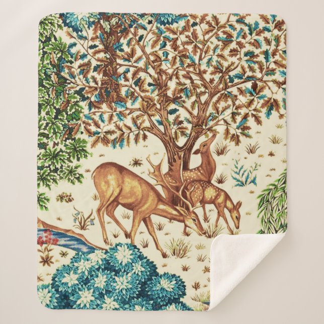 Couverture Sherpa William Morris Deer par une tapisserie de Brook be (Devant)