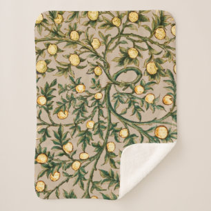 Couverture Sherpa William Morris Floral Fruit Jardin Fleur Classique