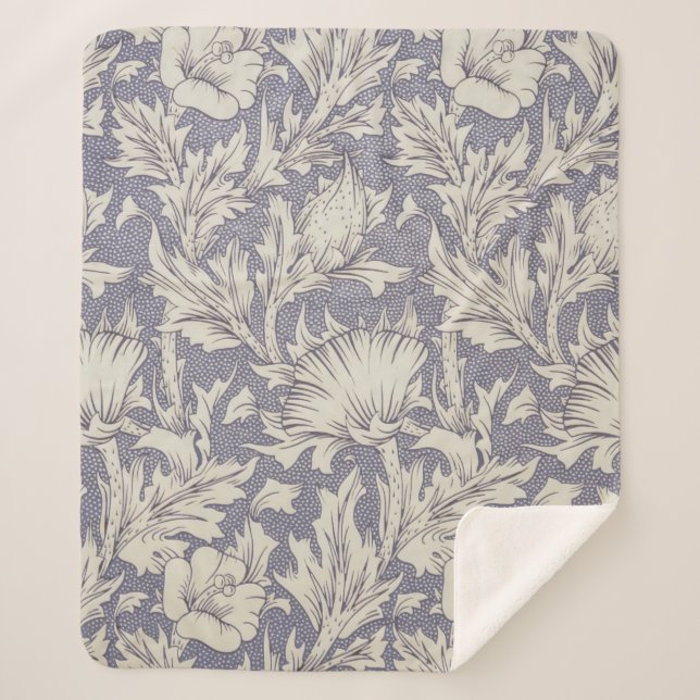 Couverture Sherpa William Morris Horn Poppy Classic Floral (Devant)