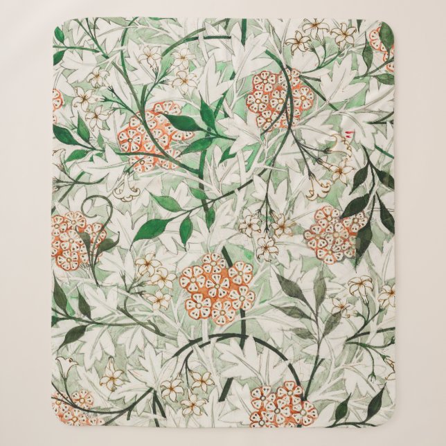 Couverture Sherpa William Morris Jardin de Jasmin Fleur Classique (Devant)