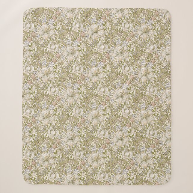 Couverture Sherpa William Morris Jardin Fleur de Lys Classique (Devant)