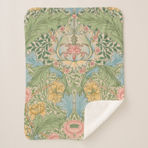 Couverture Sherpa William Morris Myrtle Fleur Floral Botanique