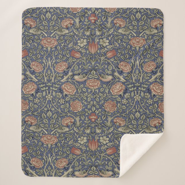 Couverture Sherpa William Morris Tudor Fond d'écran Rose (Devant)