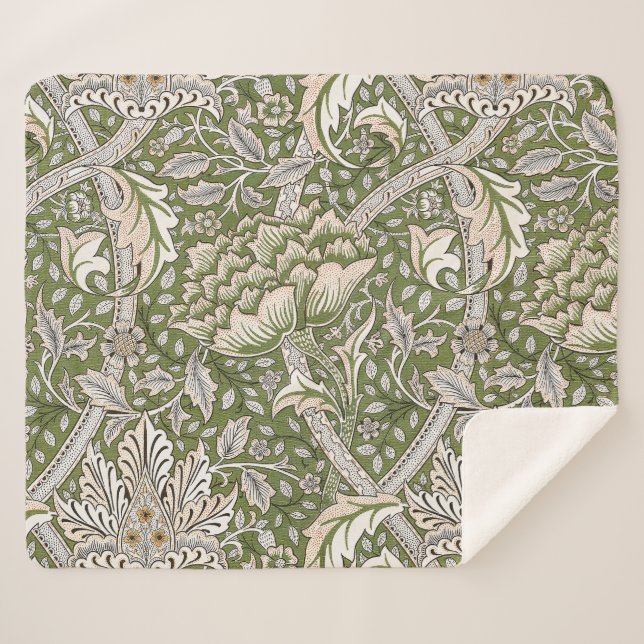Couverture Sherpa William Morris Windrush fleurs florales classique (Devant (Horizontal))