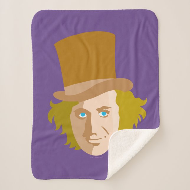 Couverture Sherpa Willy Wonka Stenciled Face Graphic (Devant)
