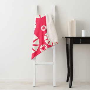 Couverture Sherpa Winter Wonderland Red & White Thon