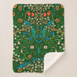 Couverture Sherpa WM Morris Blackthorn Motif Art nouveau