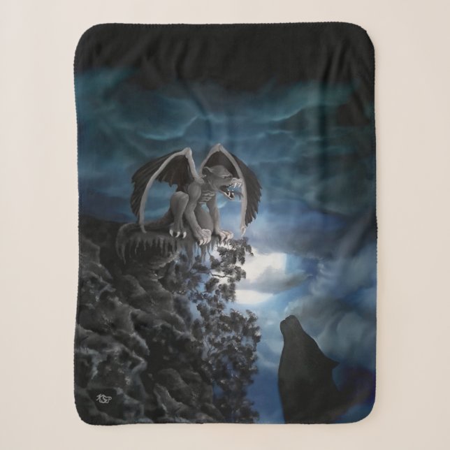 Couverture Sherpa Wolf Moon - Wolf avec Golem (Devant)