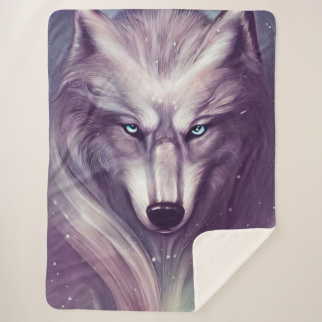 Couverture Sherpa Wolf spirituel Sherpa Blanket (Devant)