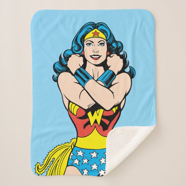 Couverture Sherpa Wonder Woman Bras Croisés (Devant)