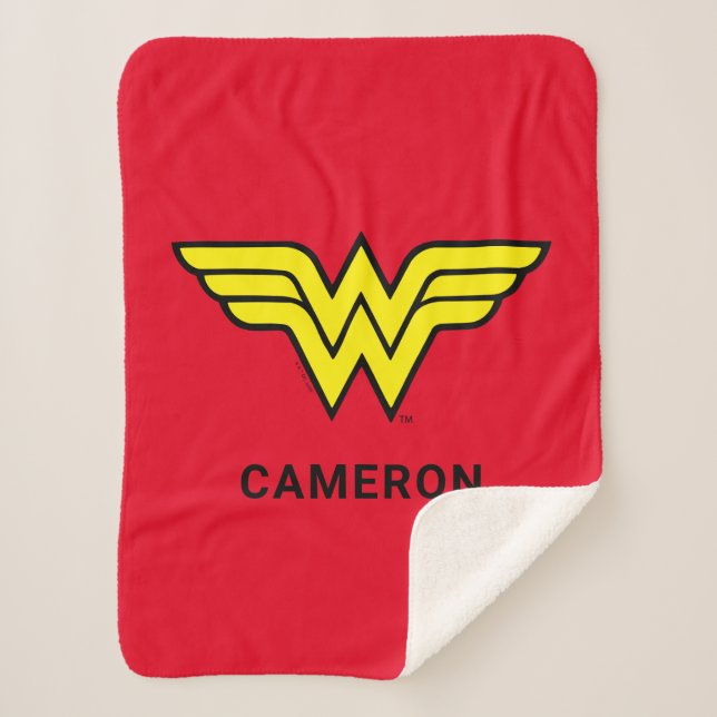 Couverture Sherpa Wonder Woman | Logo classique | Ajouter Votre Nom (Devant)