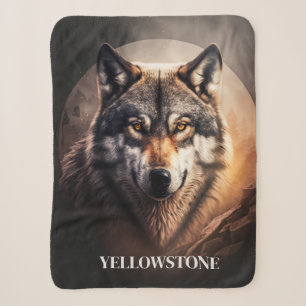 Couverture Sherpa Yellowstone Loup