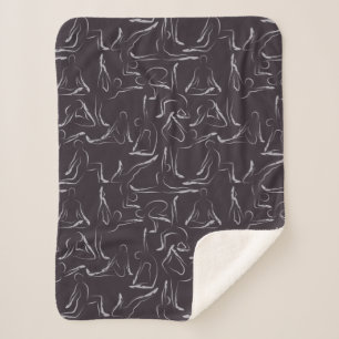 Couverture Sherpa Yoga pose motif Yoga sans couture motif 15