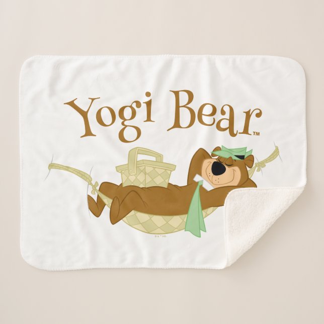 Couverture Sherpa Yogi Bear Pique-nique Hammock Nap Time (Devant (Horizontal))