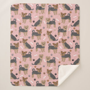 Couverture Sherpa Yorkshire Terrier Paws et Bones Yorkie Chien