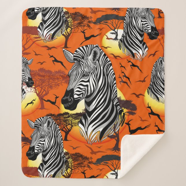 Couverture Sherpa Zebra African Savanna Wild Animal (Devant)