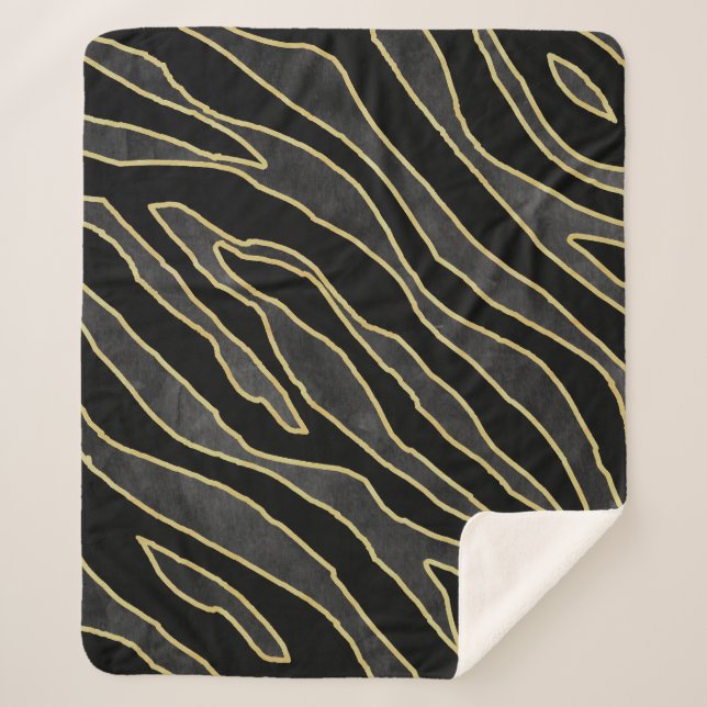 Couverture Sherpa Zebra Stripes : Abstrait Monochrome Sans Seamless. (Devant)