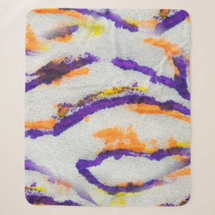 Couverture Sherpa Zèbre animal sans joint. Motif d'art sale. Abstrai
