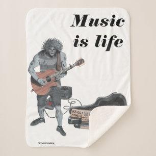 Couverture Sherpa Zombie Guitar Musique Imaginaire Art Sherpa Blanke