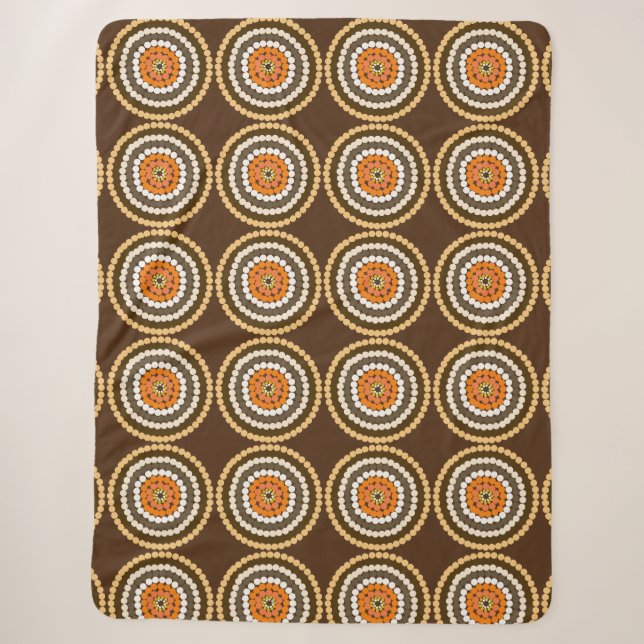Couverture Sherpa Zones Brown Et Oranges, (Devant)