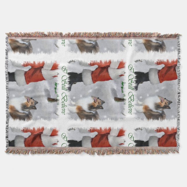 Couverture Shetland Sheepdog Sheltie Noël (Devant)