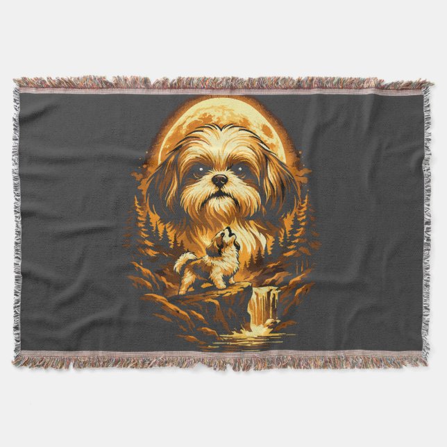 Couverture Shih Tzu hurlant à la Lune Chien drôle (Devant)