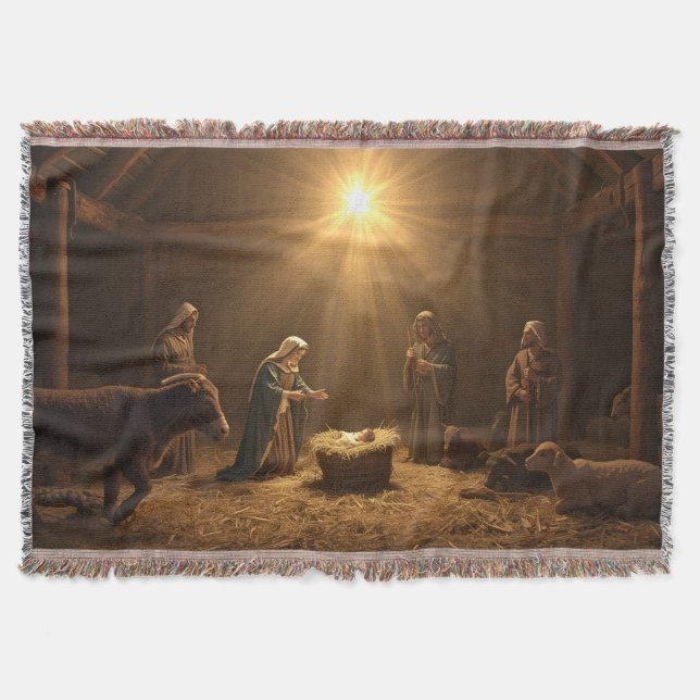 Couverture “Silent Night Nativity” Christian Blanket (Devant)