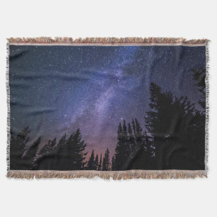 Couverture Silhouette d'arbre ciel nocturne Galaxie