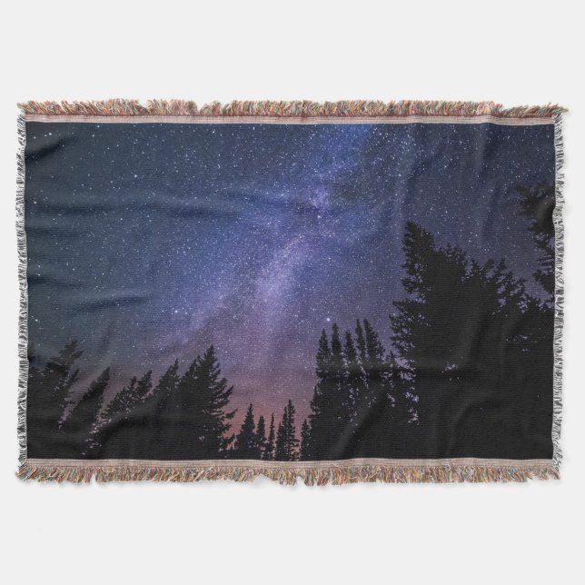 Couverture Silhouette d'arbre ciel nocturne Galaxie (Devant)