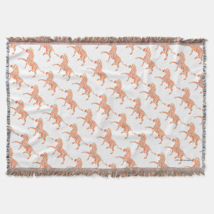 Couverture Silhouette Zèbre orange et blanc