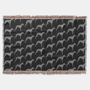 Couverture Silhouettes de Chien Whippet Motif noir et gris