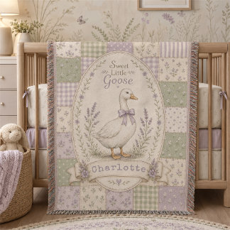 Couverture Silly Little Goose Bébé Fille Floral Personnalisé