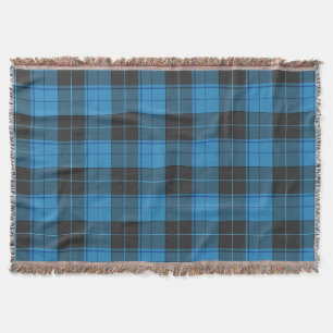 Couverture Simple motif tartan en bleu foncé