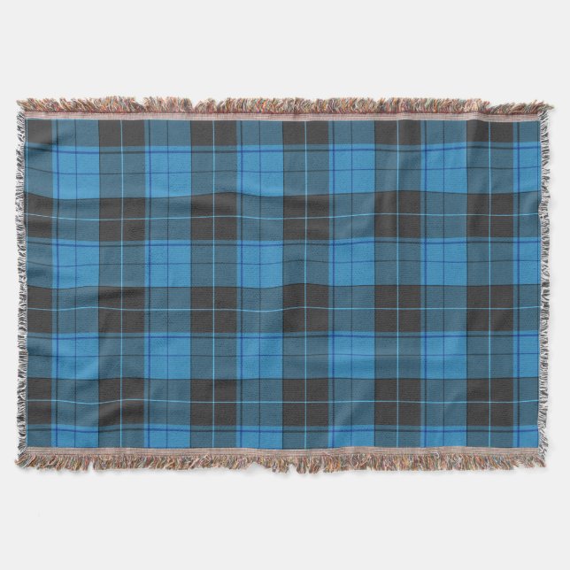 Couverture Simple motif tartan en bleu foncé (Devant)