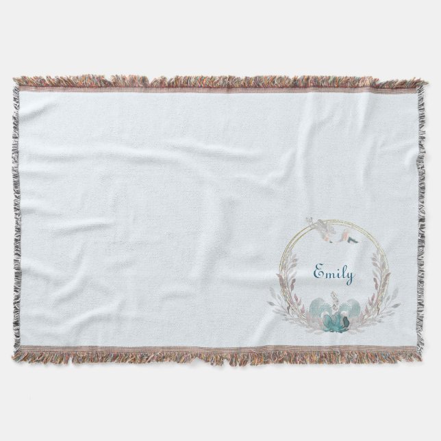 Couverture Sirène à l'aquarelle & Couronne Personnalisée  (Devant)