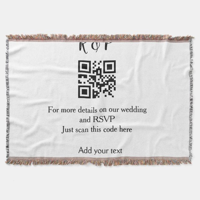 Couverture site web de mariage rsvp q r code ajouter nom text (Devant)
