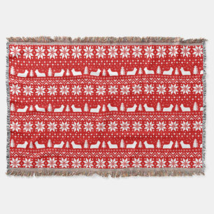 Couverture Skye Terrier Chien Silhouettes Motif de Noël