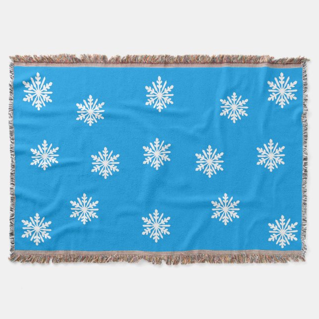 Couverture Snowflakes Blue Thailket Blanket (Devant)