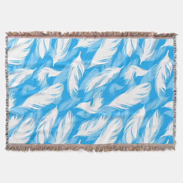 Couverture Sophisticated Feather Design On A Bright Blue  (Devant)