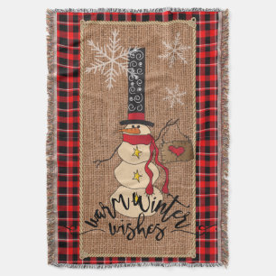 Couverture Souhaits chauds d'hiver - bonhomme de neige