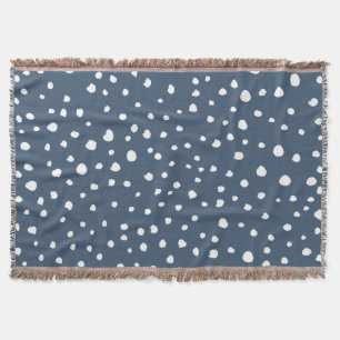 Couverture Spots Dalmatiens Bleus Marine, Points Dalmatiens,