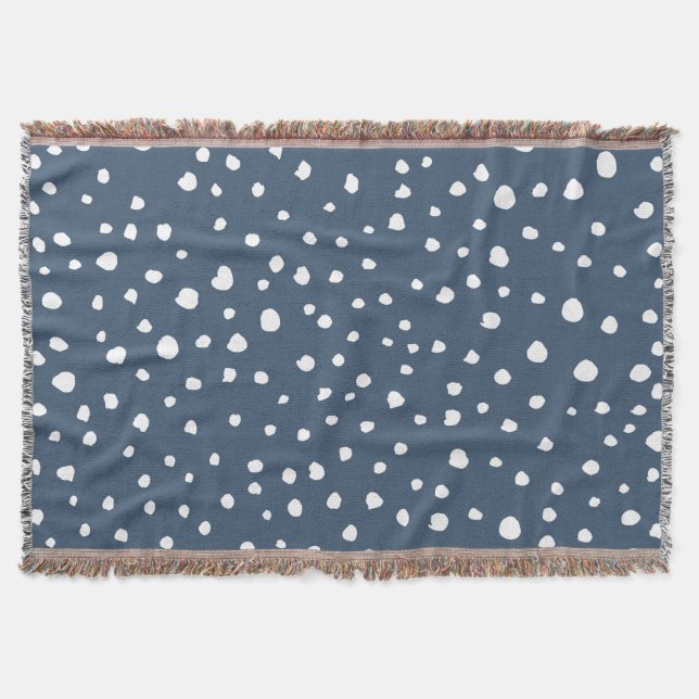 Couverture Spots Dalmatiens Bleus Marine, Points Dalmatiens,  (Devant)