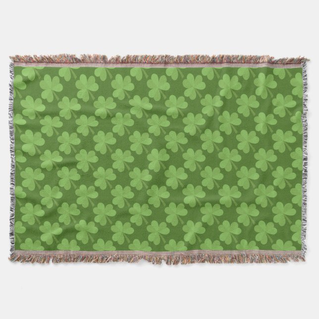 Couverture St Patrick Shamrock Clovers Green Motif Irlande (Devant)