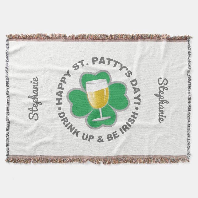 Couverture St. Patrick's Day nom personnalisé jeter couvertur (Devant)