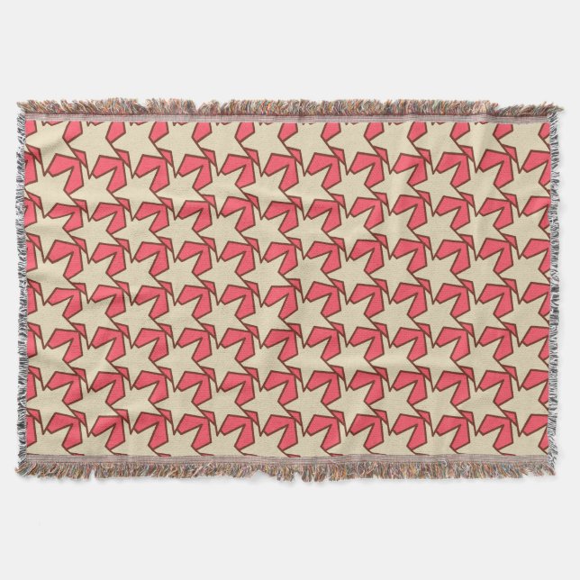 Couverture Star moderne géométrique - corail et beige (Devant)