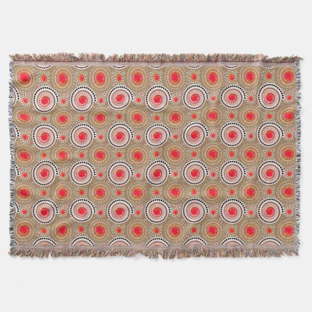 Couverture Starburbs et pingwheel, taupe, rouge, blanc (Devant)